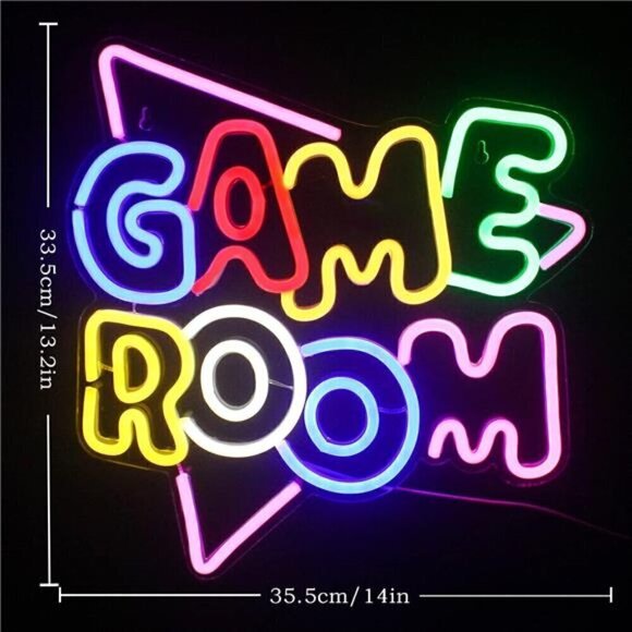 Gamer Neon LED Game Room Sign 13.2"x14" Colorful LED Lights Kids Arcade FUN New - Picture 2 of 7